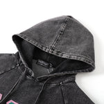 AKA Black Denim Hoodie Dress With Pockets