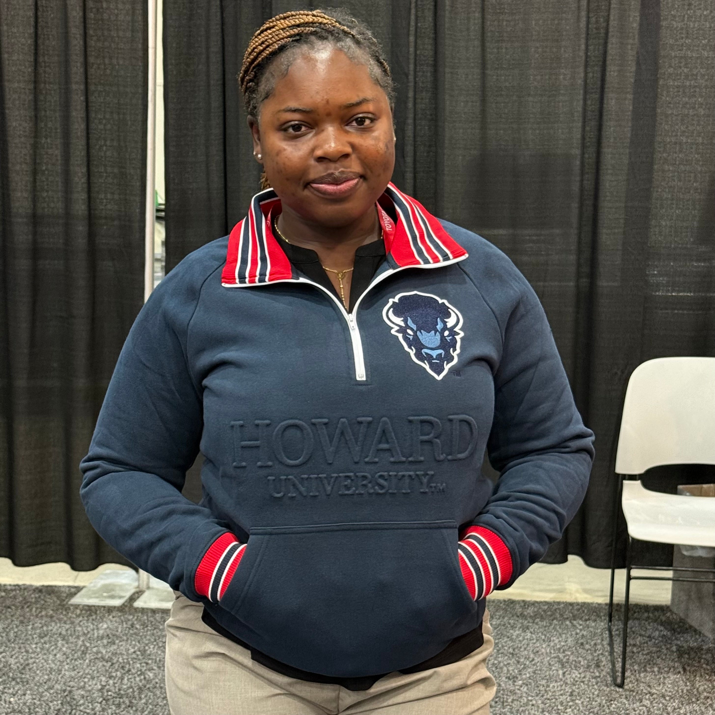 Howard University Blue Quarter Zip Crewneck