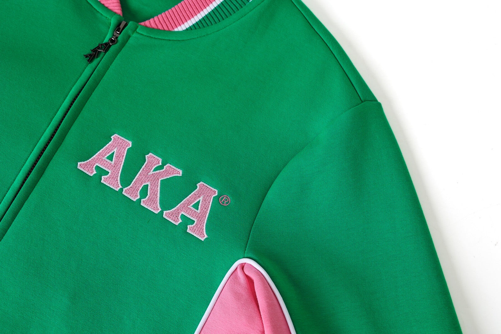 AKA Green Air Tech Fleece Warm Up Jacket
