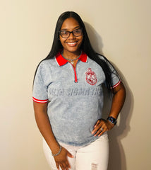 Delta Denim Embossed Polo Shirt
