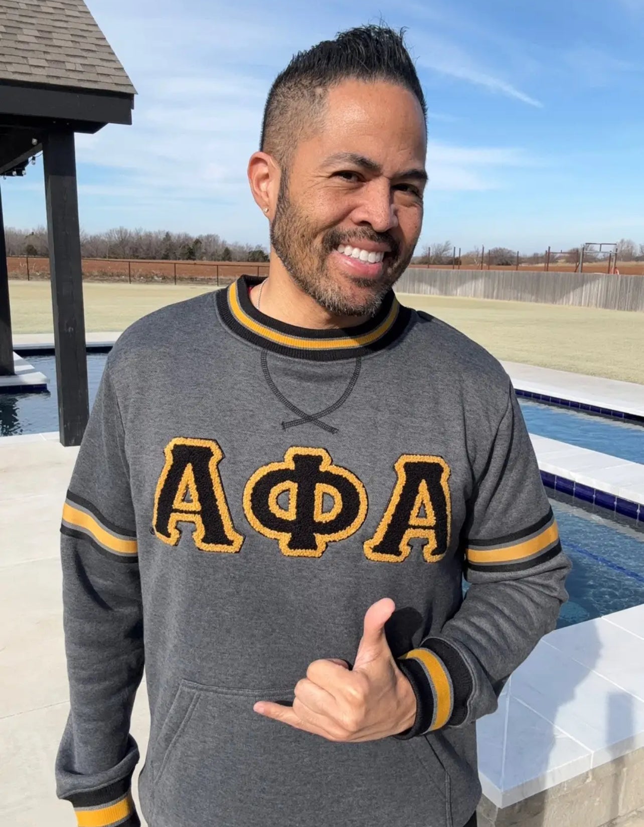 Alpha Charcoal Grey Chenille Crewneck