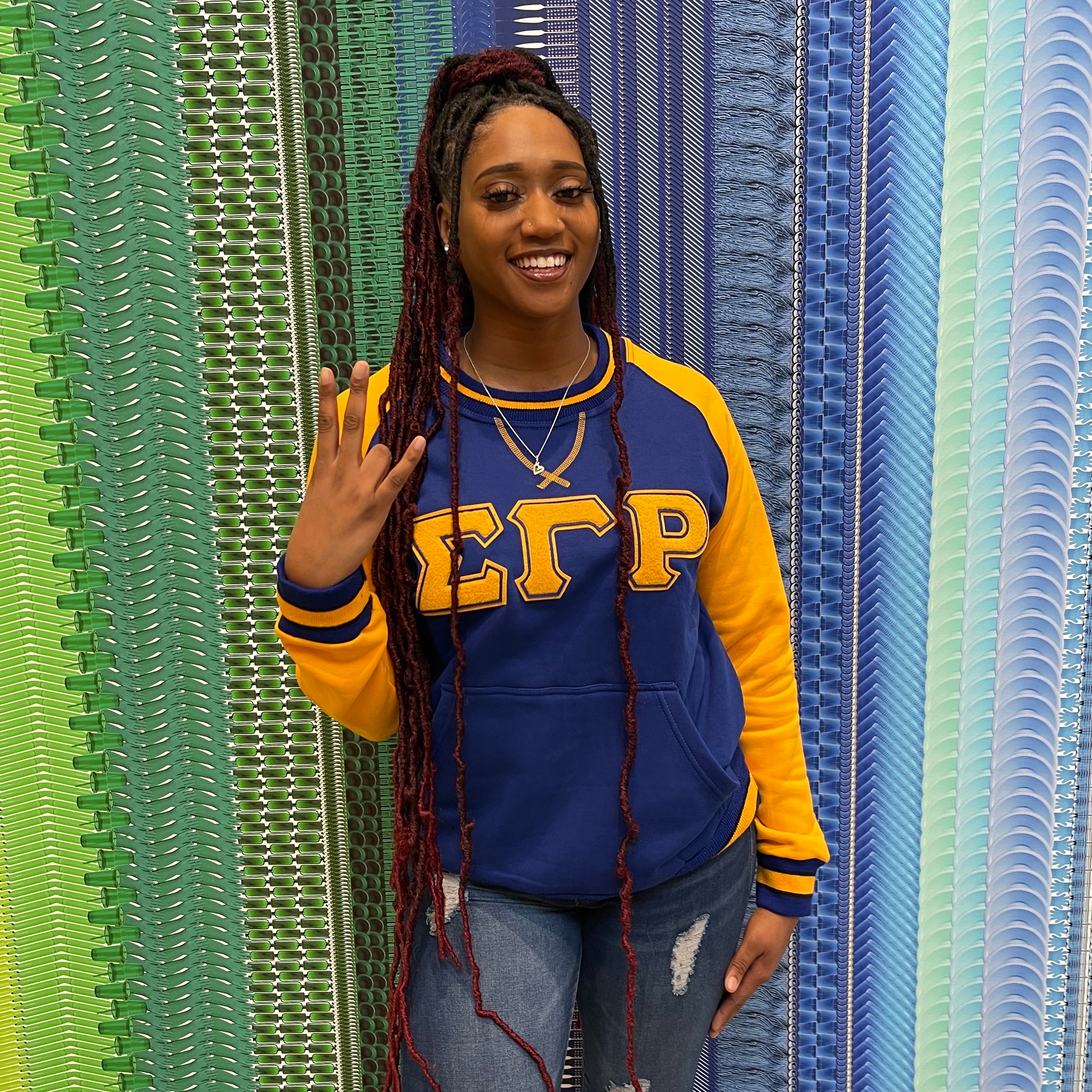 SGRho Chenille Pocket Crewneck