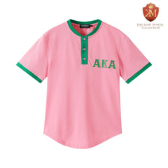 AKA Pink Premium Henley Shirt