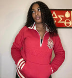 Delta Crimson Quarter Zip Sweatshirt Unisex