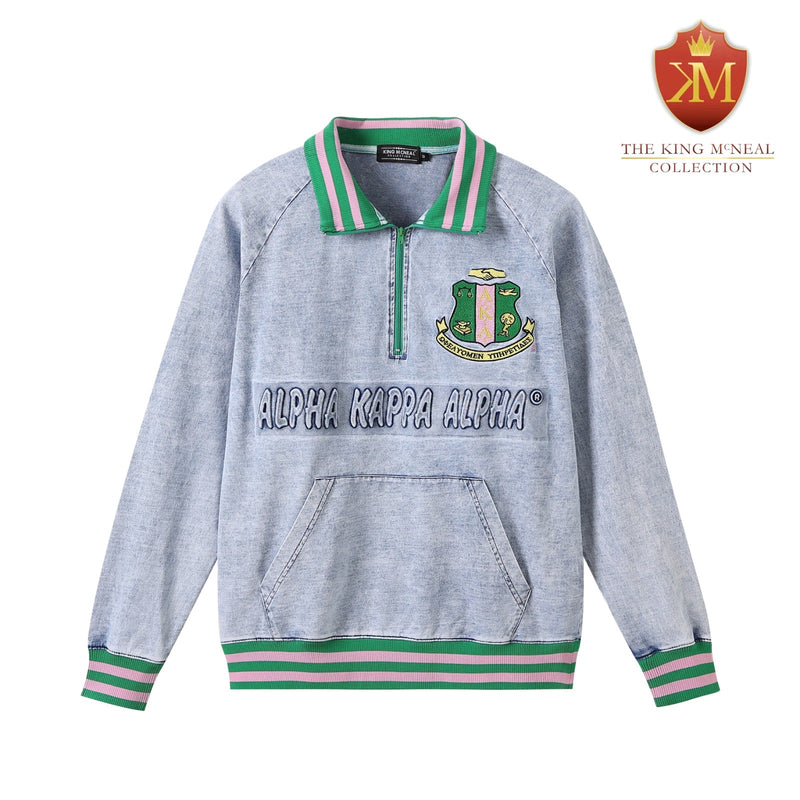 AKA Denim Quarter Zip Sweatshirt Unisex