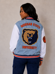 Morgan State Blue Denim Bomber Jacket
