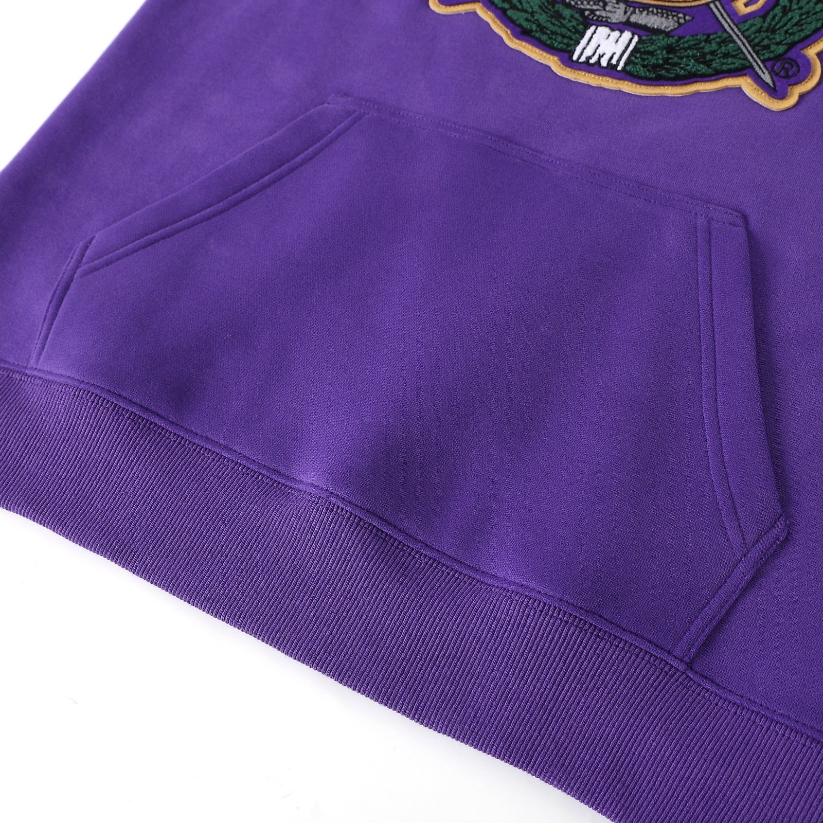 Omega Purple Crest Chenille Pocket Crewneck