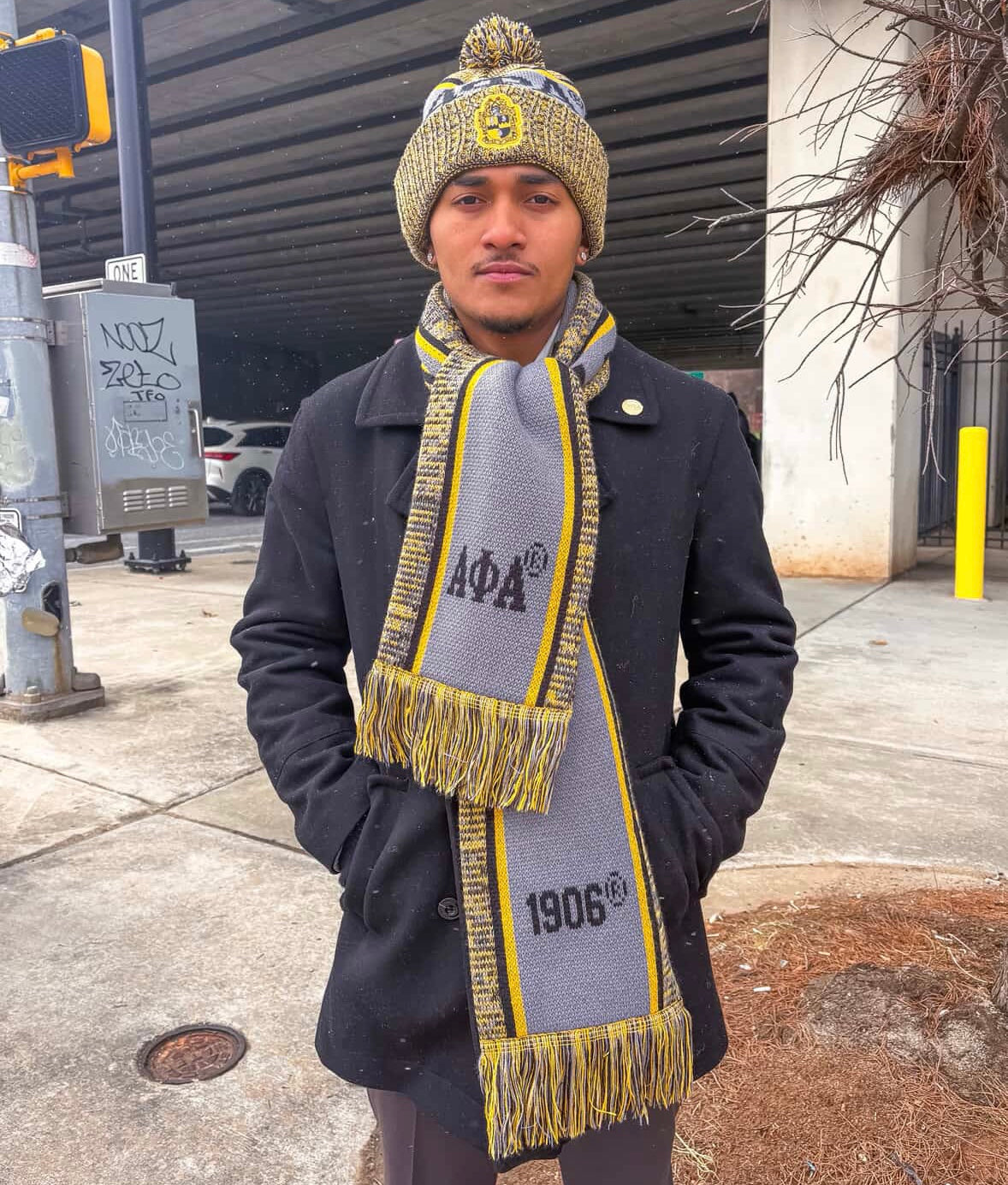 Alpha Grey Scarf & One Hat Set