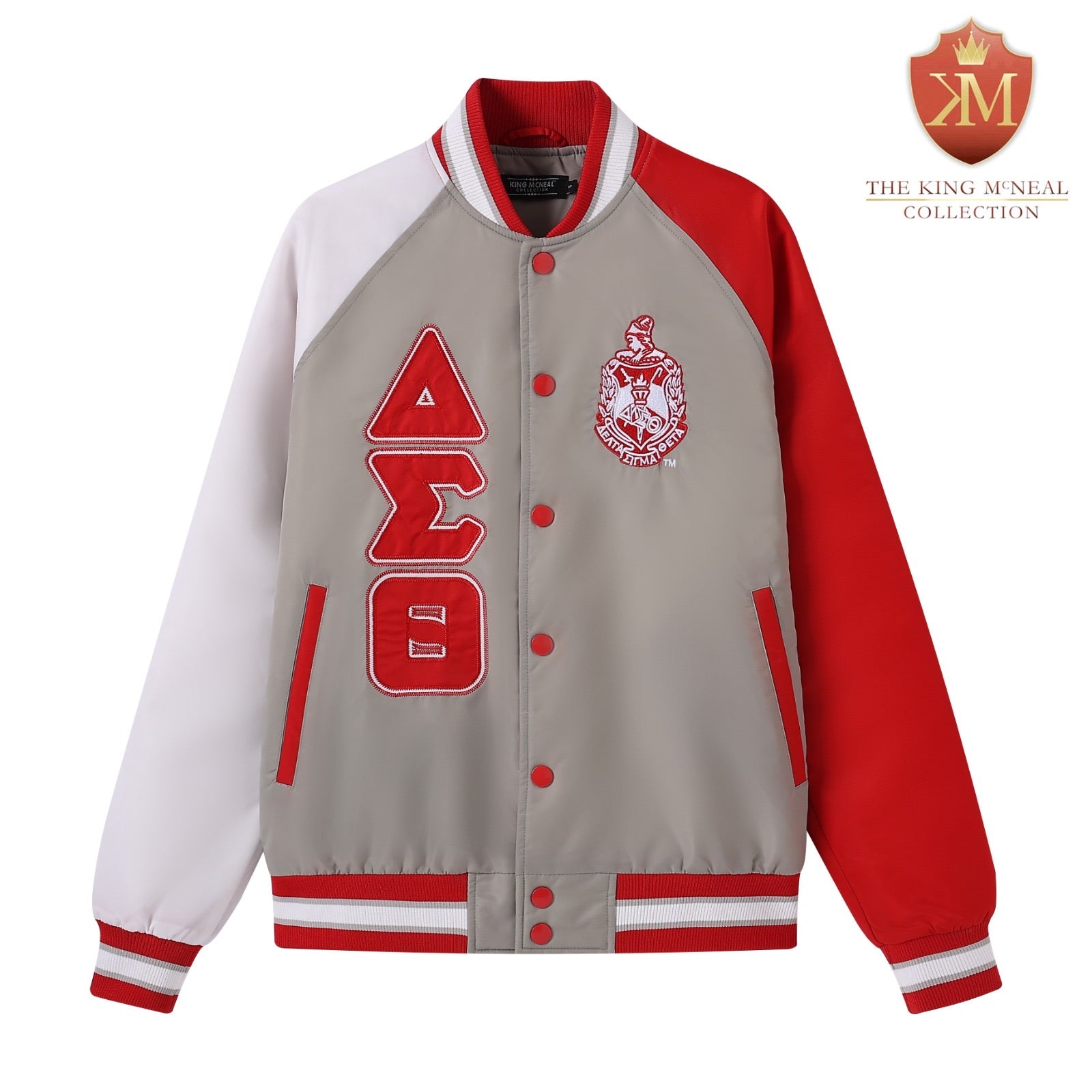 Grey Delta Bomber Jacket Custom Lining
