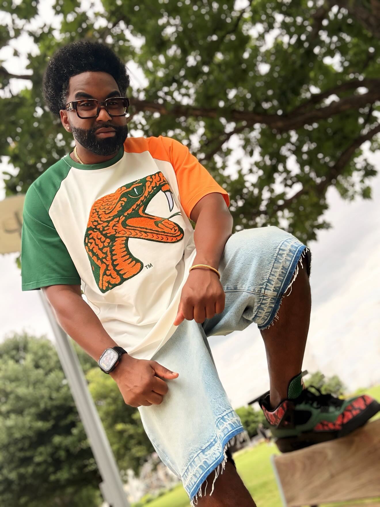 FAMU Neutral Premium Chenille Raglan Shirt