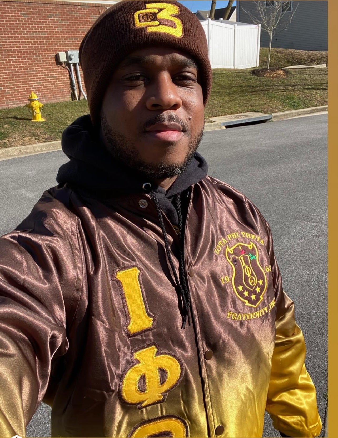 Faded Iota Phi Theta Bomber Jacket