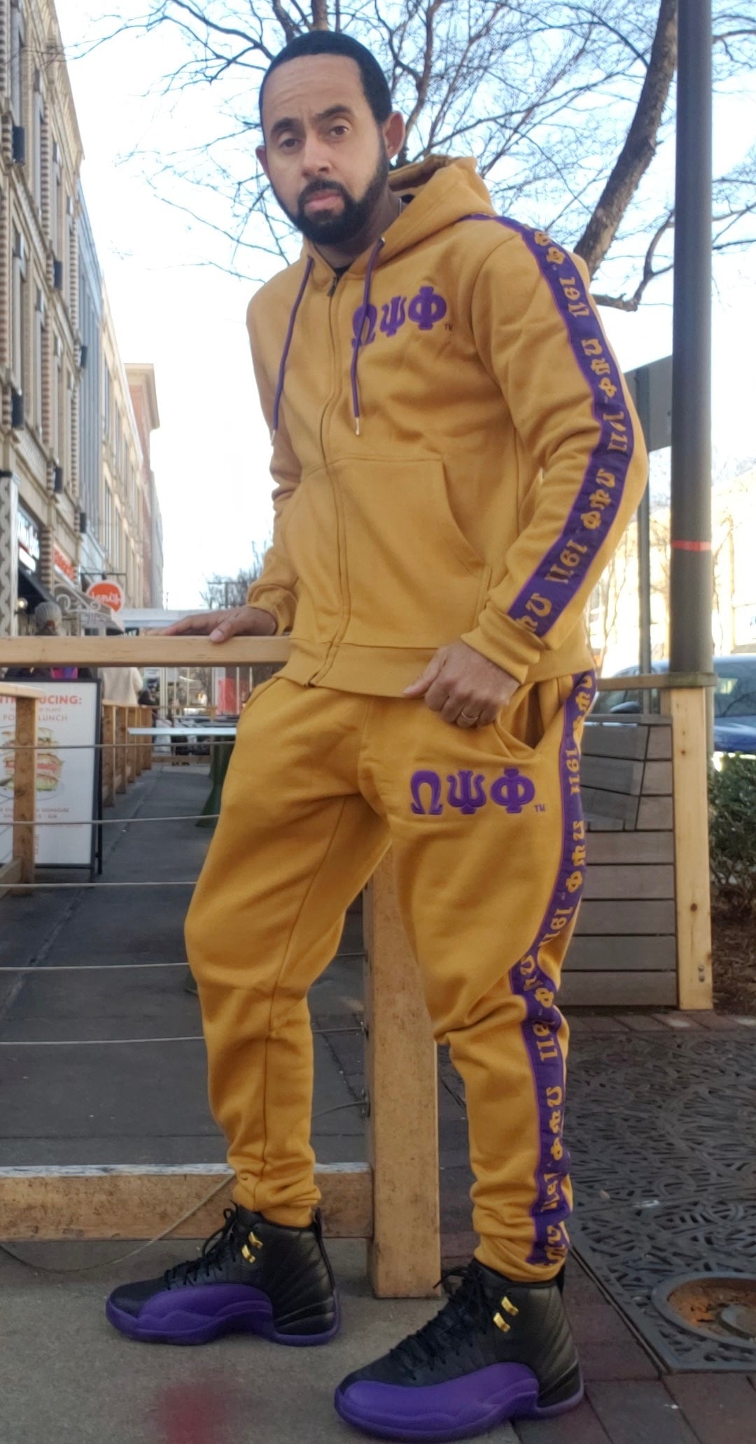 Omega Psi Phi Gold Tapered Joggers