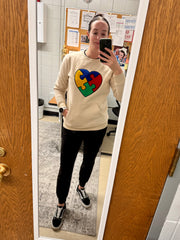 Autism Heart Chenille Crewneck Sweatshirt