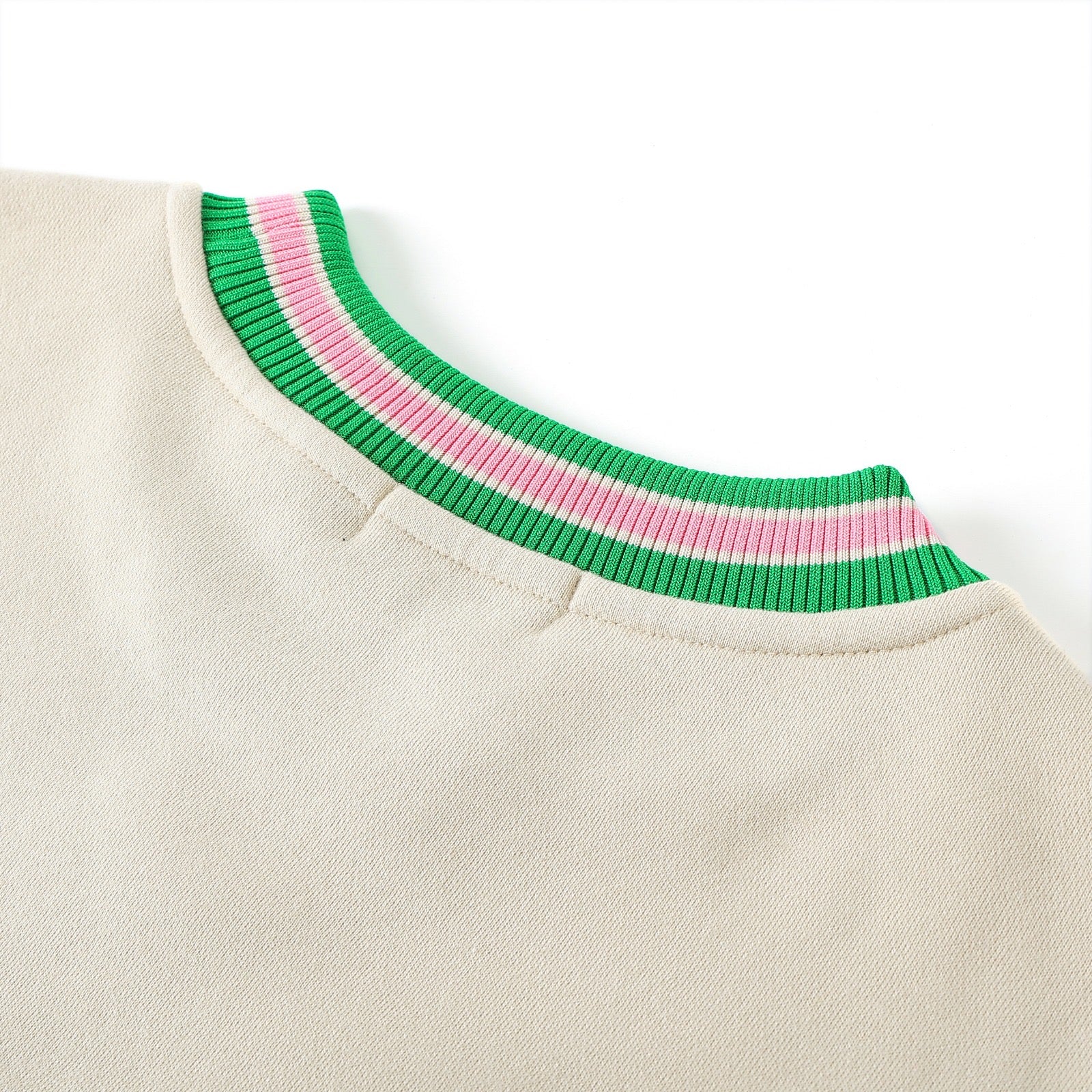 AKA Cream Stripe Crest Chenille Crewneck (Unisex Size)