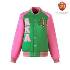 AKA Green Satin Bomber Jacket
