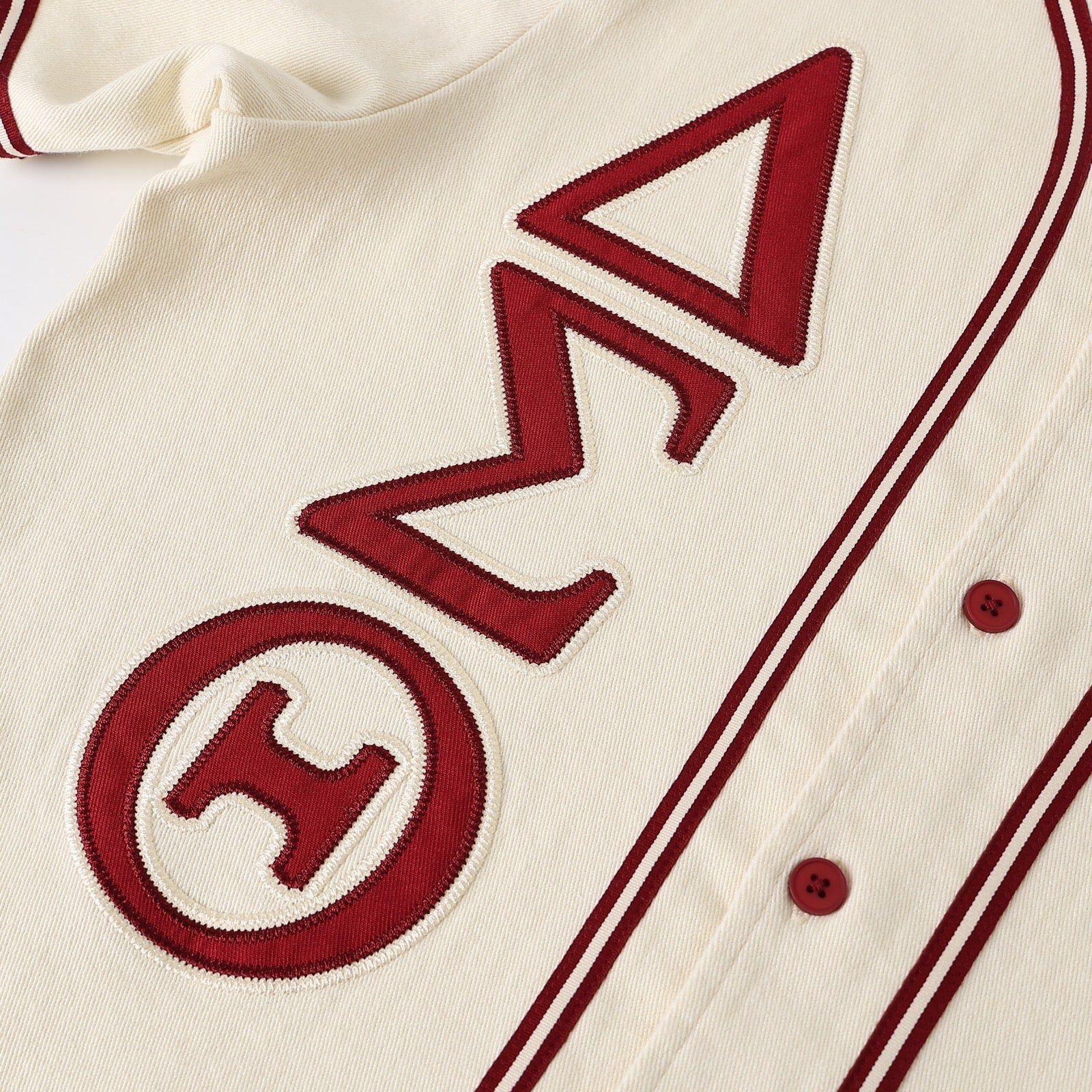 Delta Cream Button Up Baseball Jersey