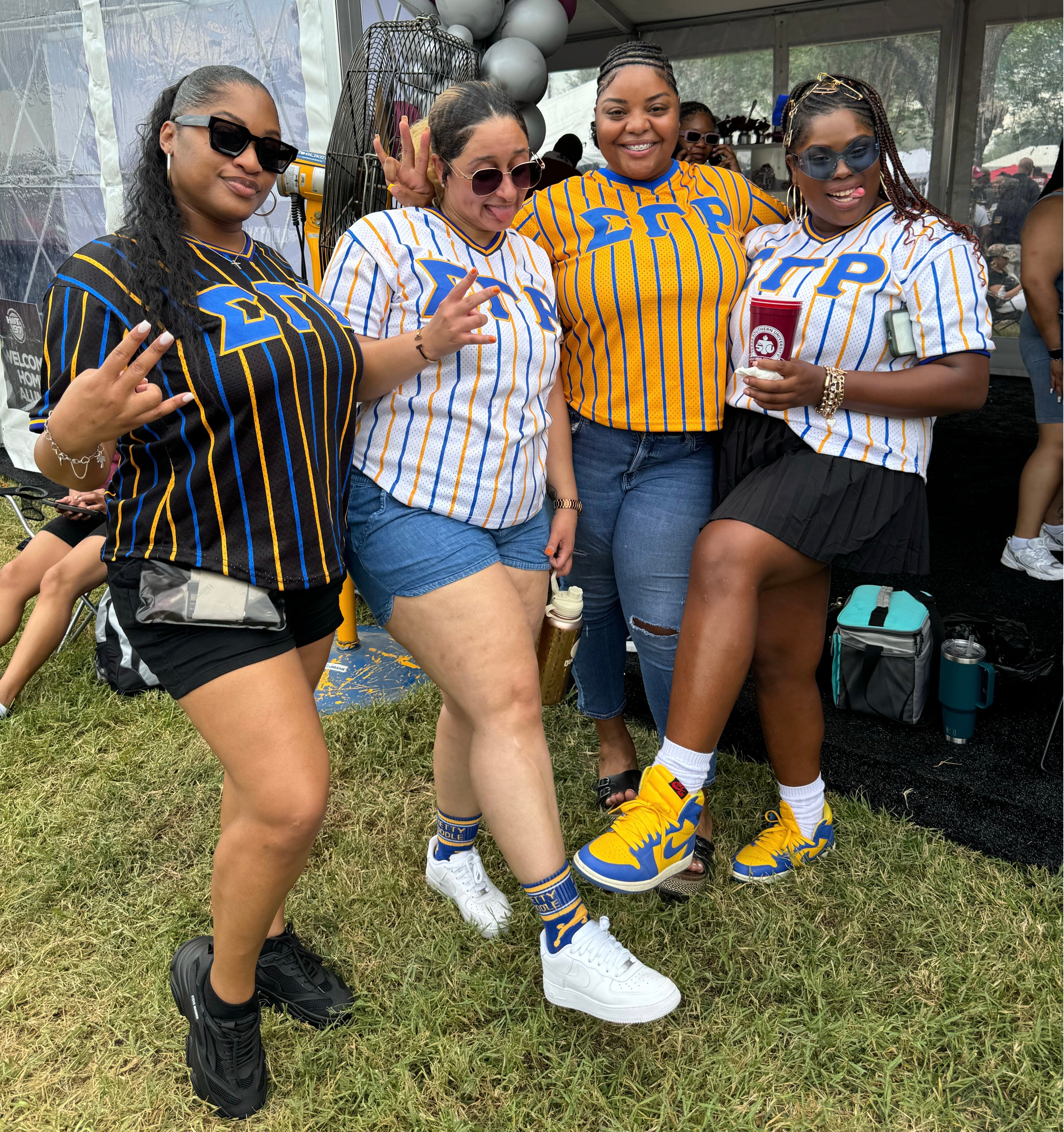 SGRho Gold Pinstripe Baseball Jersey