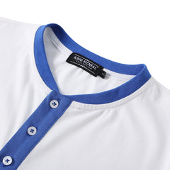 【604SERVICE】STUDDED HENLEY T SHIRT IN WHITE 604SERVICE Studded Henley T Shirt In White - White | 하이츠