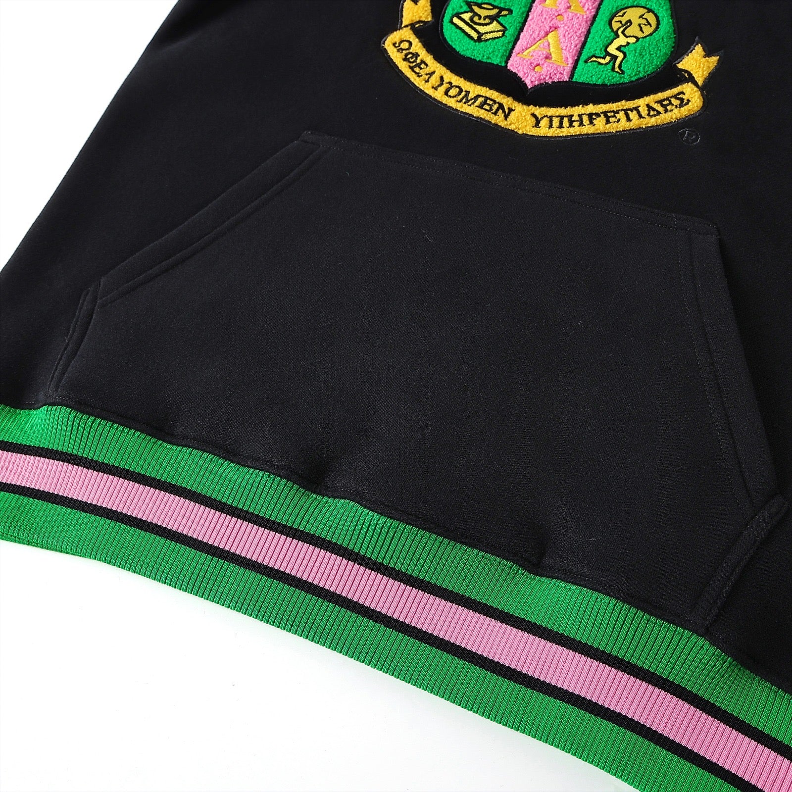 AKA Black Stripe Crest Chenille Crewneck (Unisex Size)
