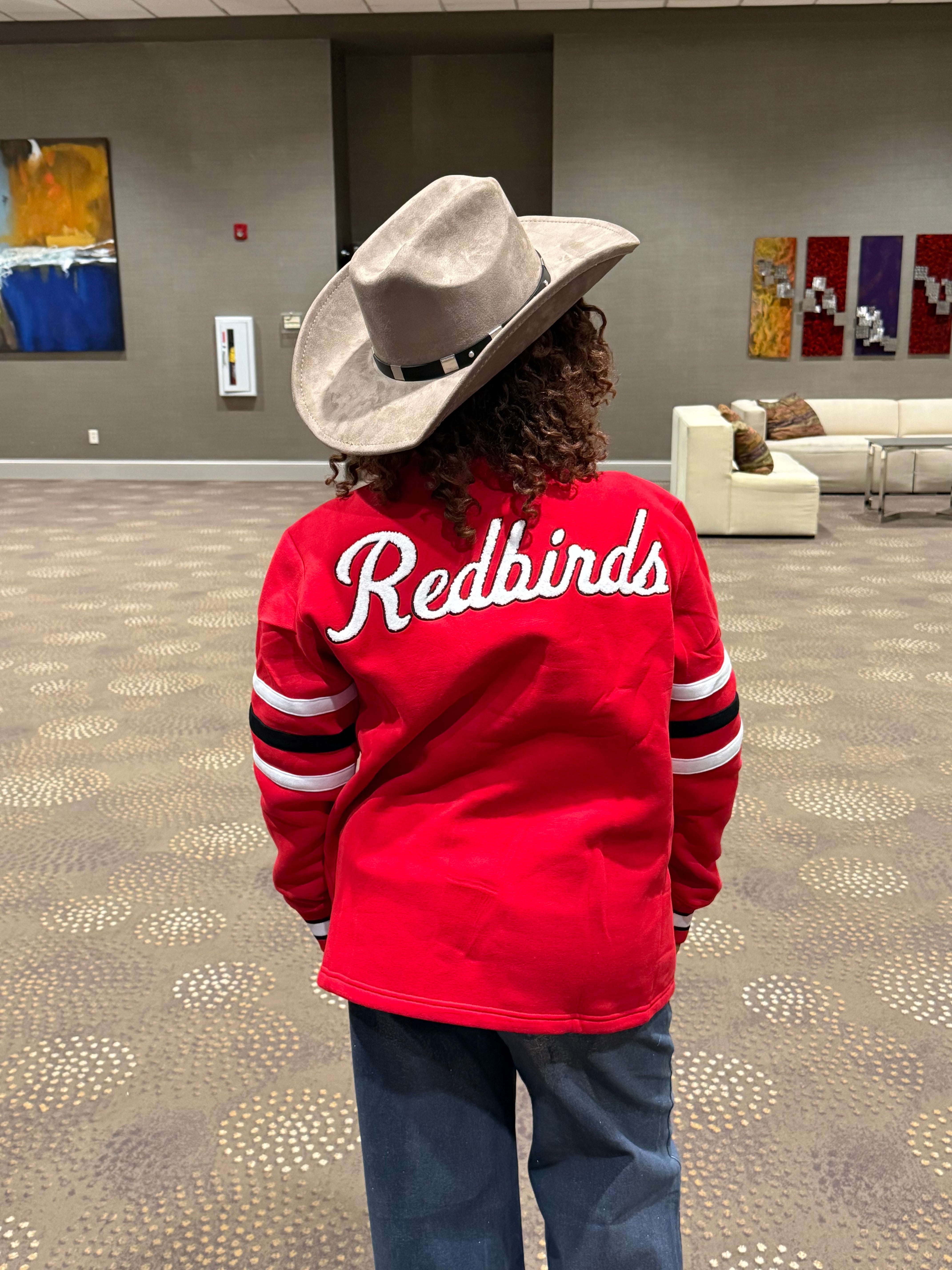 Illinois State Red Fleece Cardigan