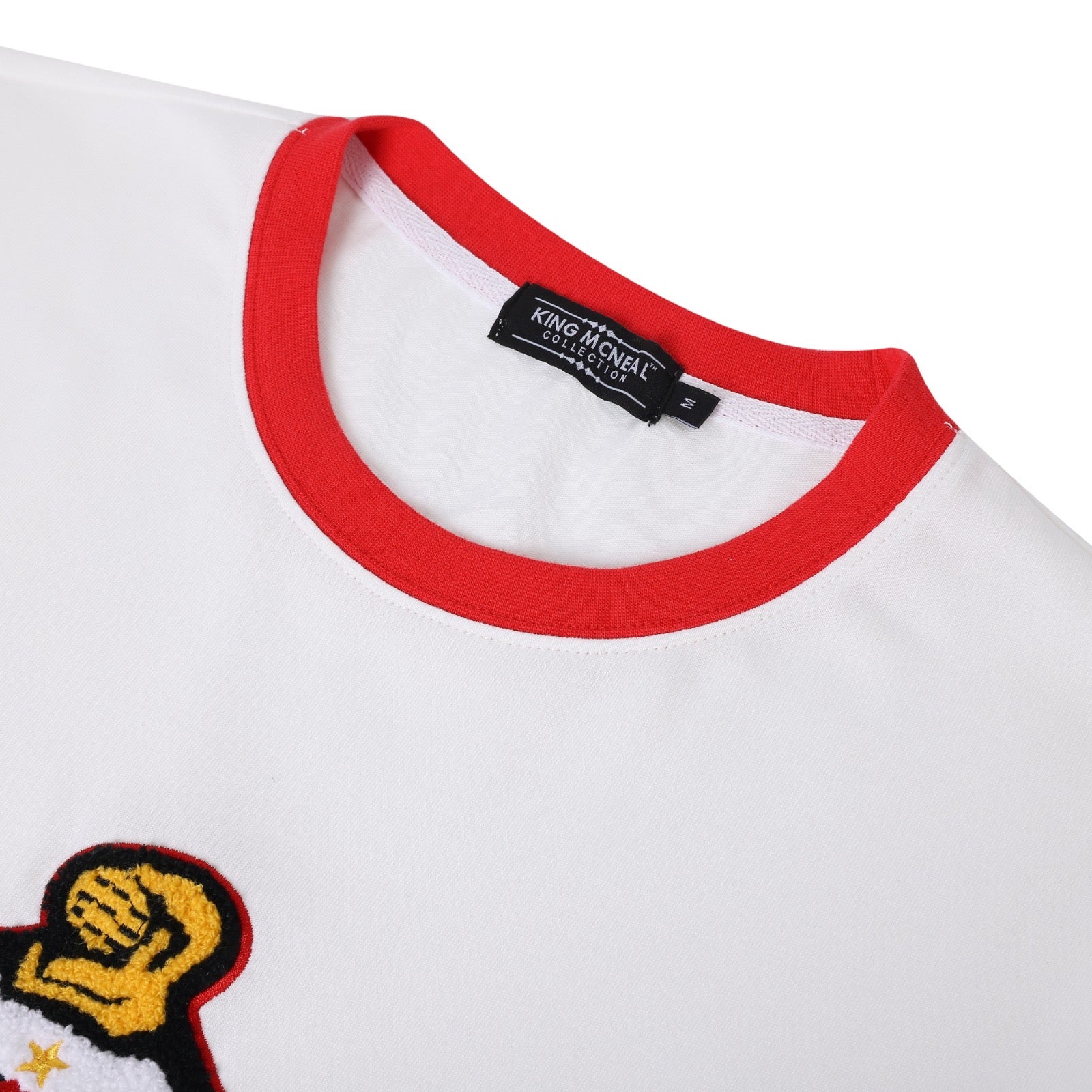 LKappa White Chenille Crest Ringer Premium Shirt