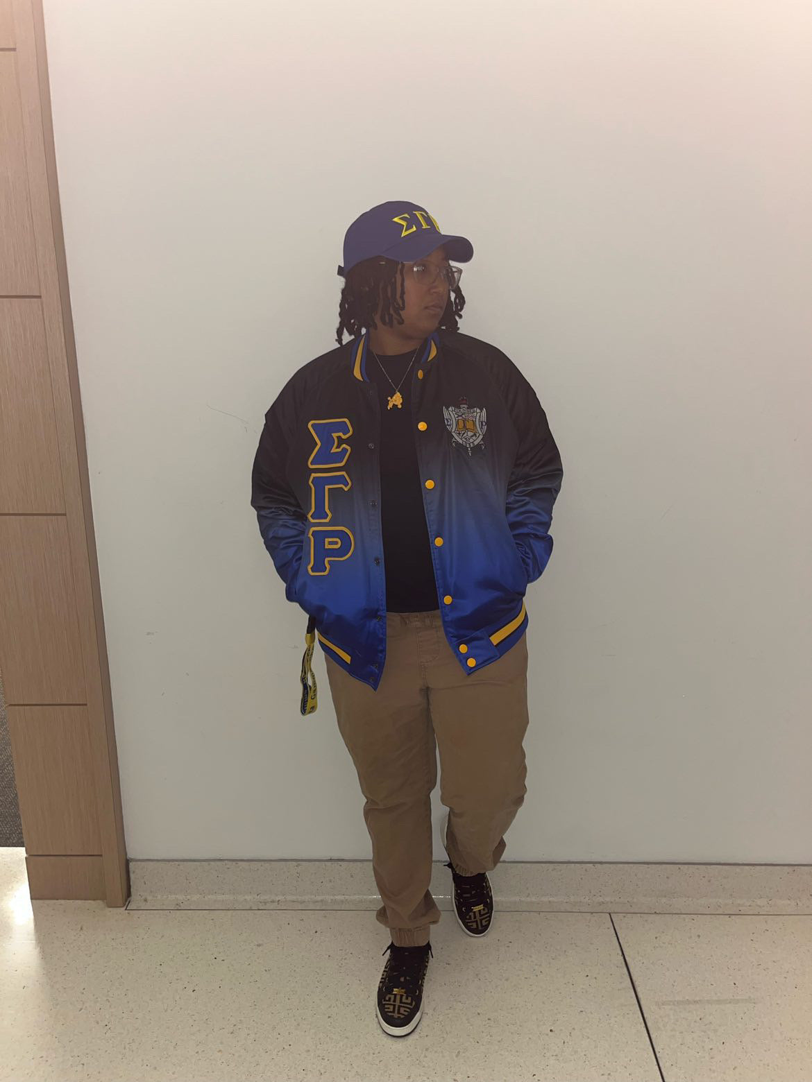 Sigma Gamma Rho Black Ombré Bomber Jacket