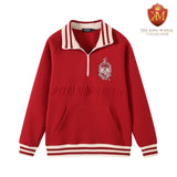 Delta Crimson Quarter Zip Sweatshirt Unisex