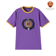 Omega Premium Purple Chenille Crest Ringer Shirt
