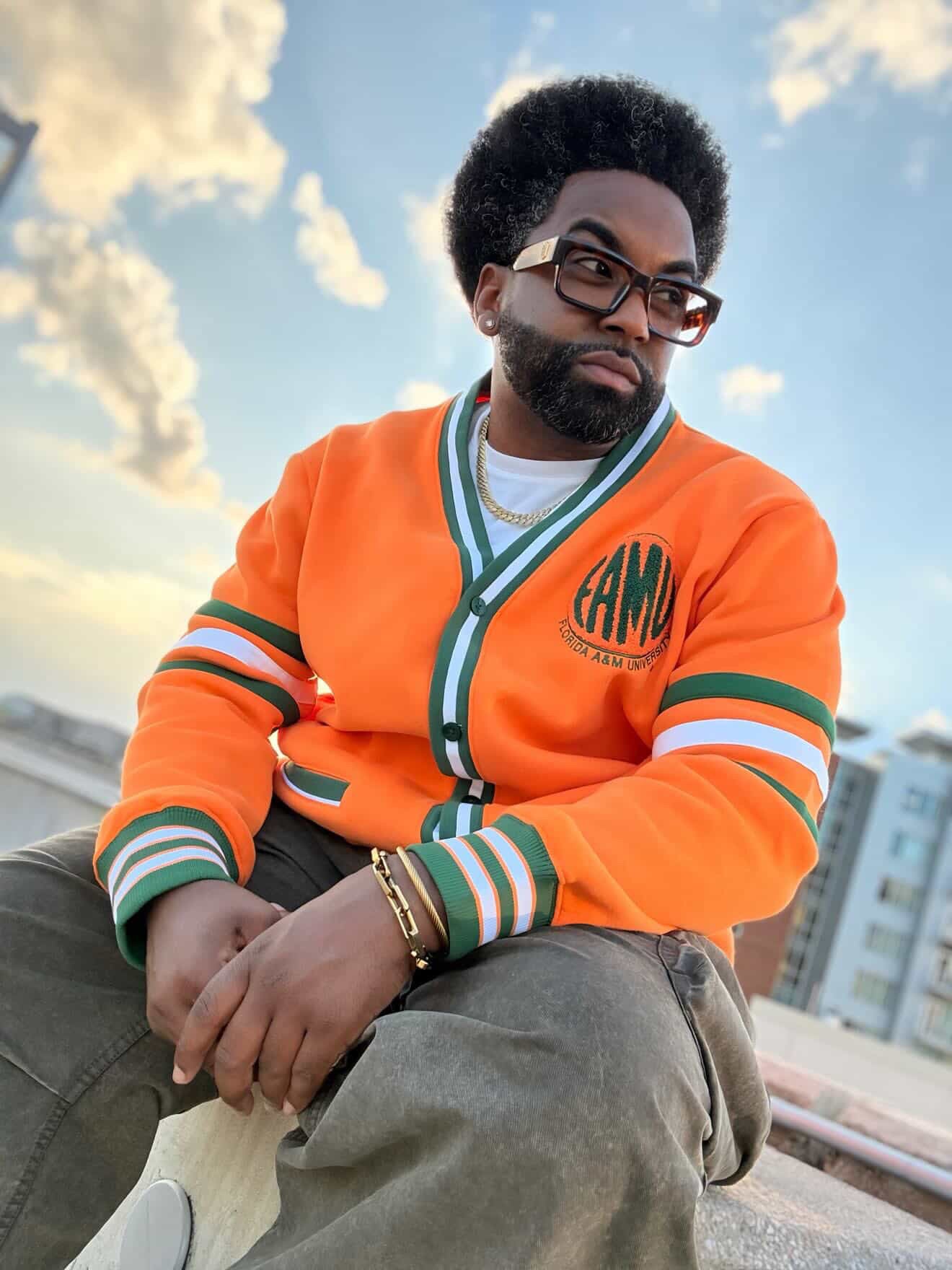 FAMU Orange Fleece Cardigan