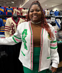 AKA White Fleece Cardigan Unisex Fit