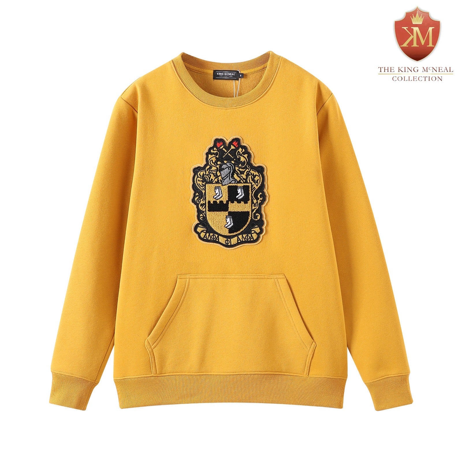 Alpha Gold Crest Chenille Crewneck