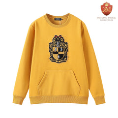 Alpha Gold Crest Chenille Crewneck