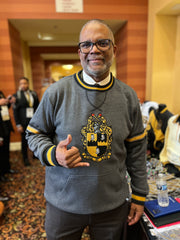 Alpha Charcoal Grey Crest Chenille Crewneck