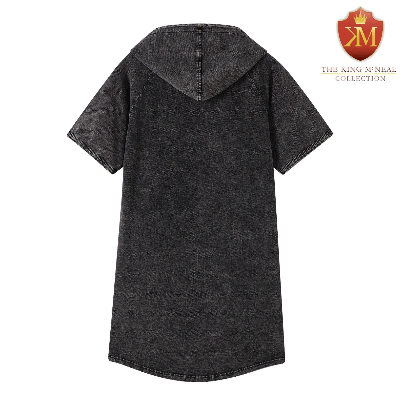 Delta Black Denim Hoodie Dress With Pockets