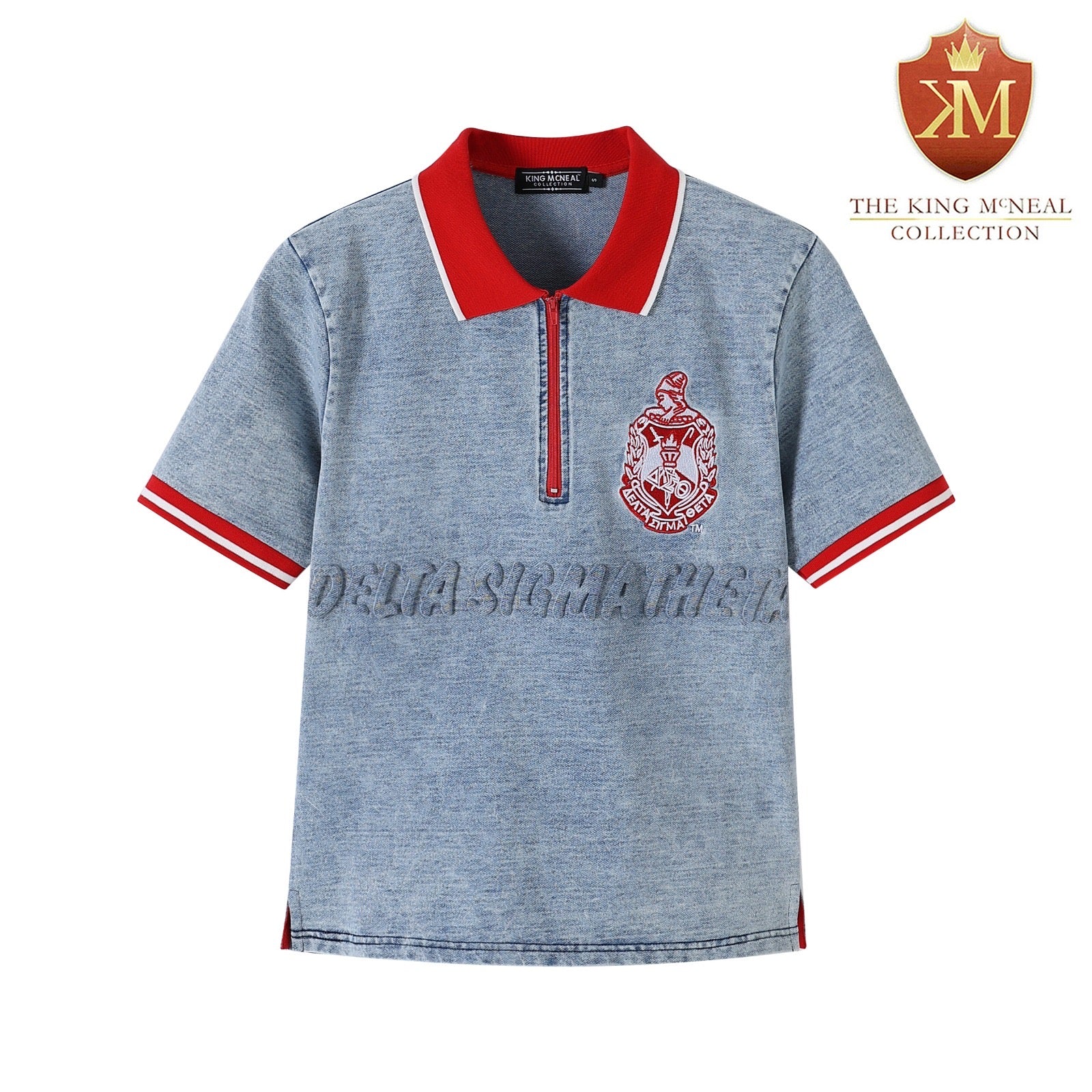 Delta Denim Embossed Polo Shirt
