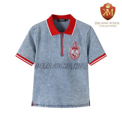 Delta Denim Embossed Polo Shirt