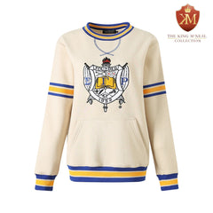 SGRho Crest Neutral Chenille Pocket Crewneck