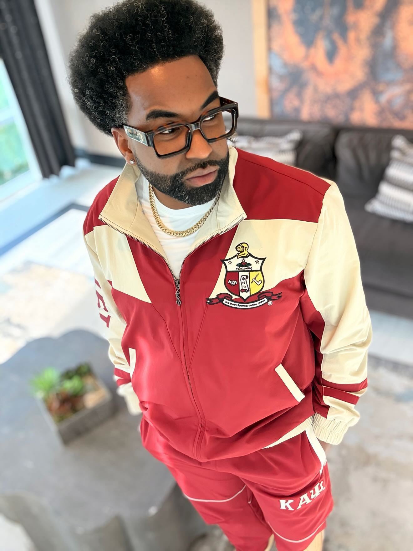 Kappa Crimson Full Zip Windbreaker Tech Jacket