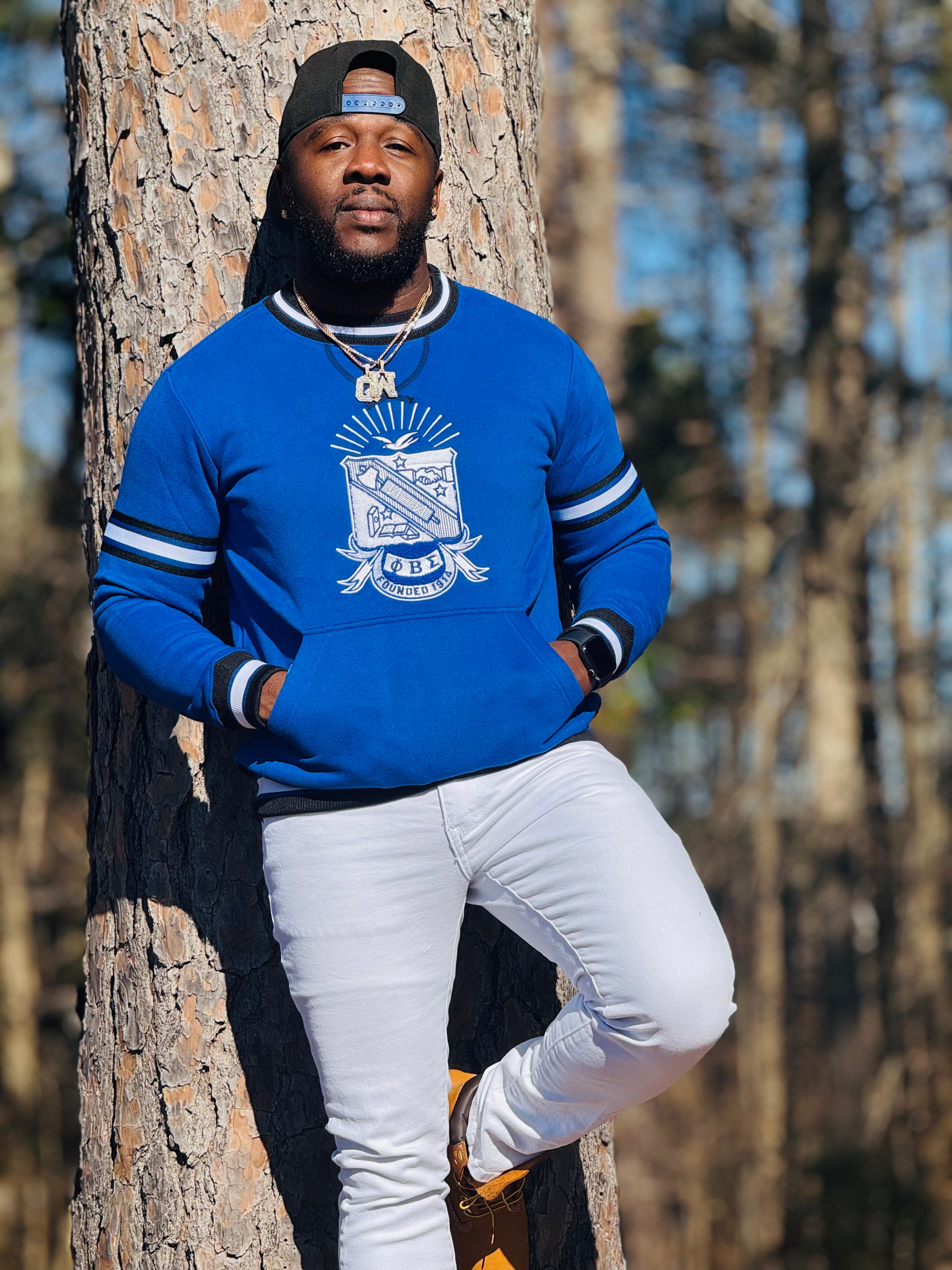 Phi Beta Sigma Blue Crest Chenille Crewneck sweatshirt