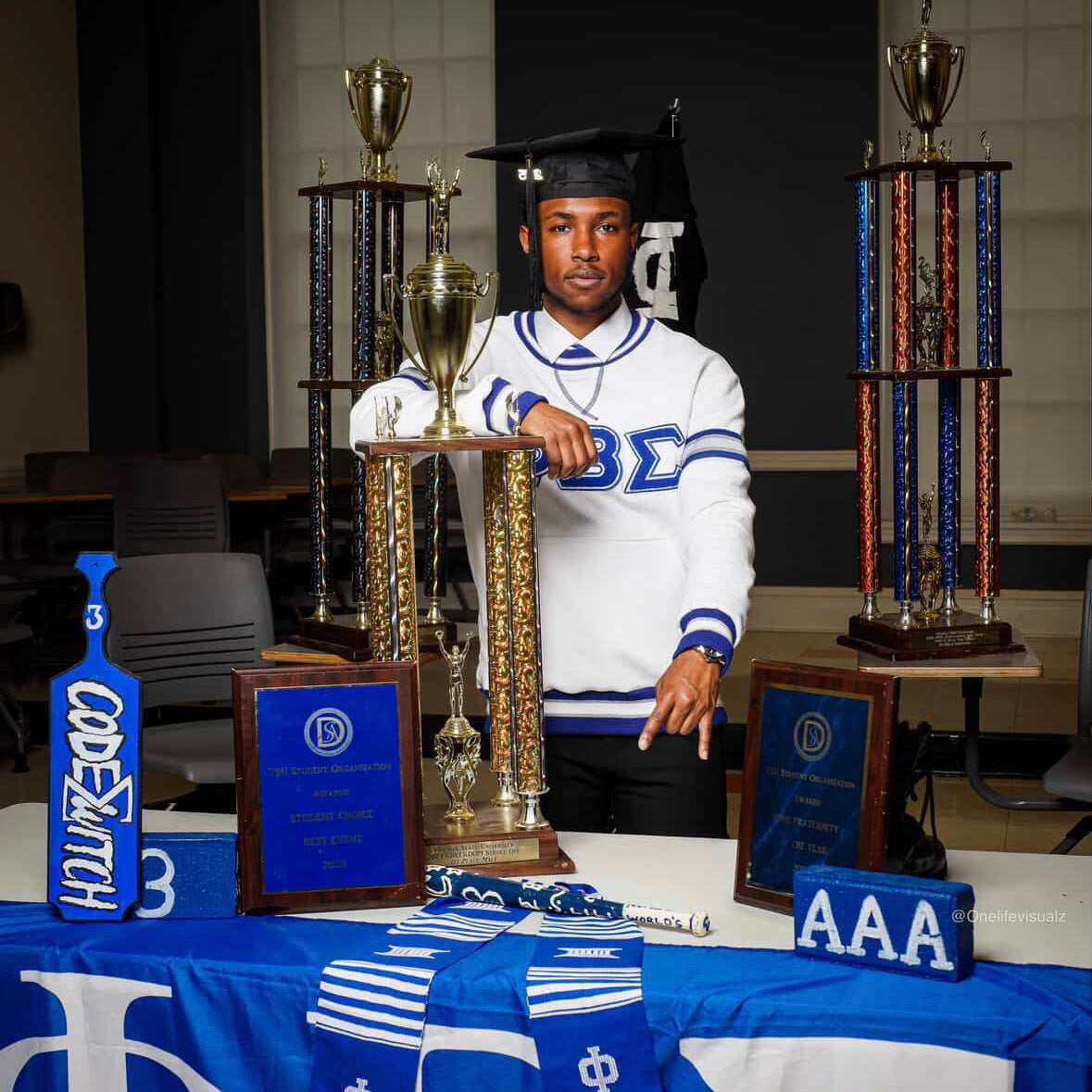 Phi Beta Sigma White Chenille Crewneck