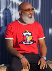 Kappa Red Chenille Crest Ringer Premium Shirt