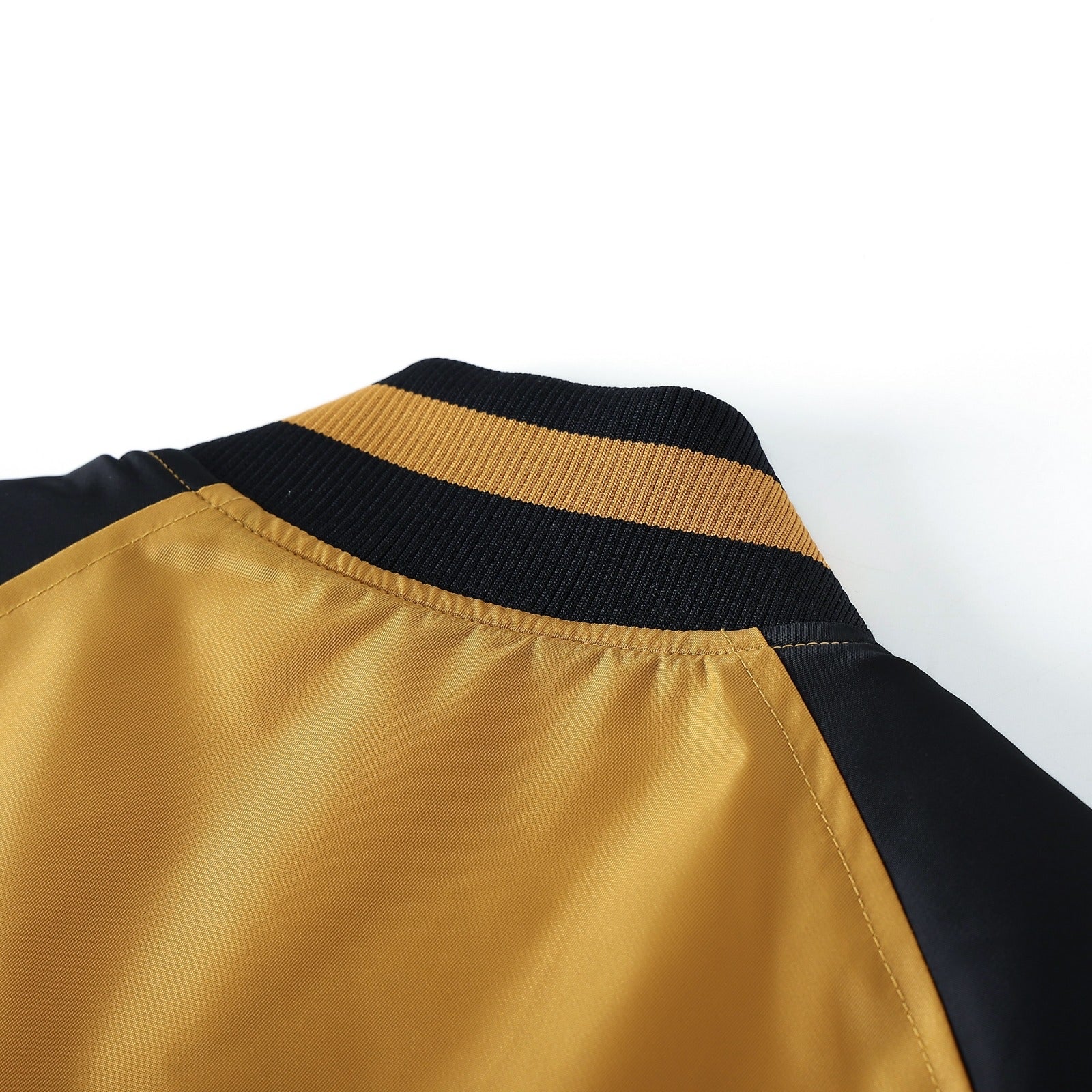 Alpha Old Gold Bomber Jacket Custom Lining