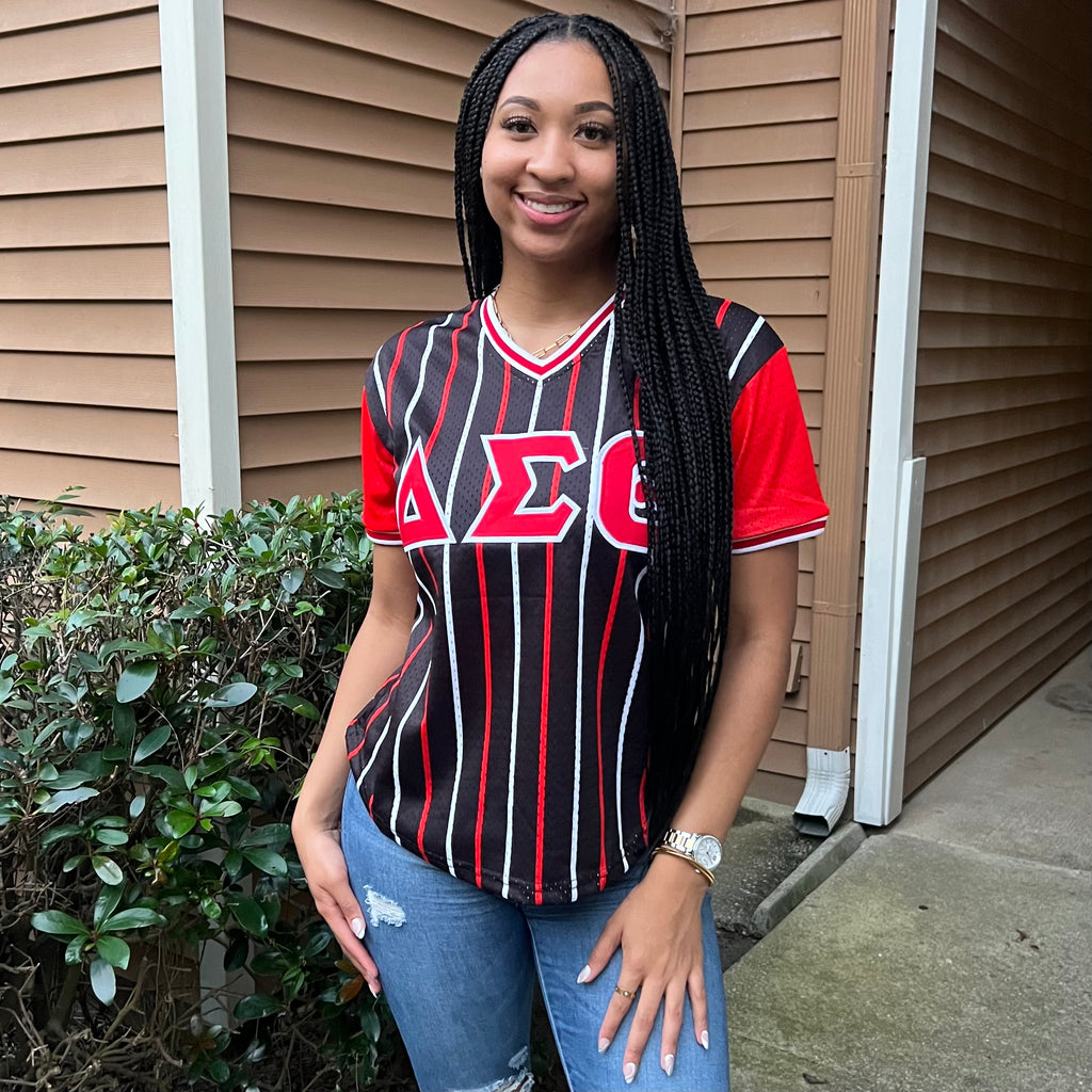 Delta Black Pinstripe Baseball Jersey – The King McNeal Collection