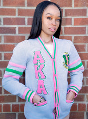 AKA Heather Grey Fleece Cardigan Unisex Fit