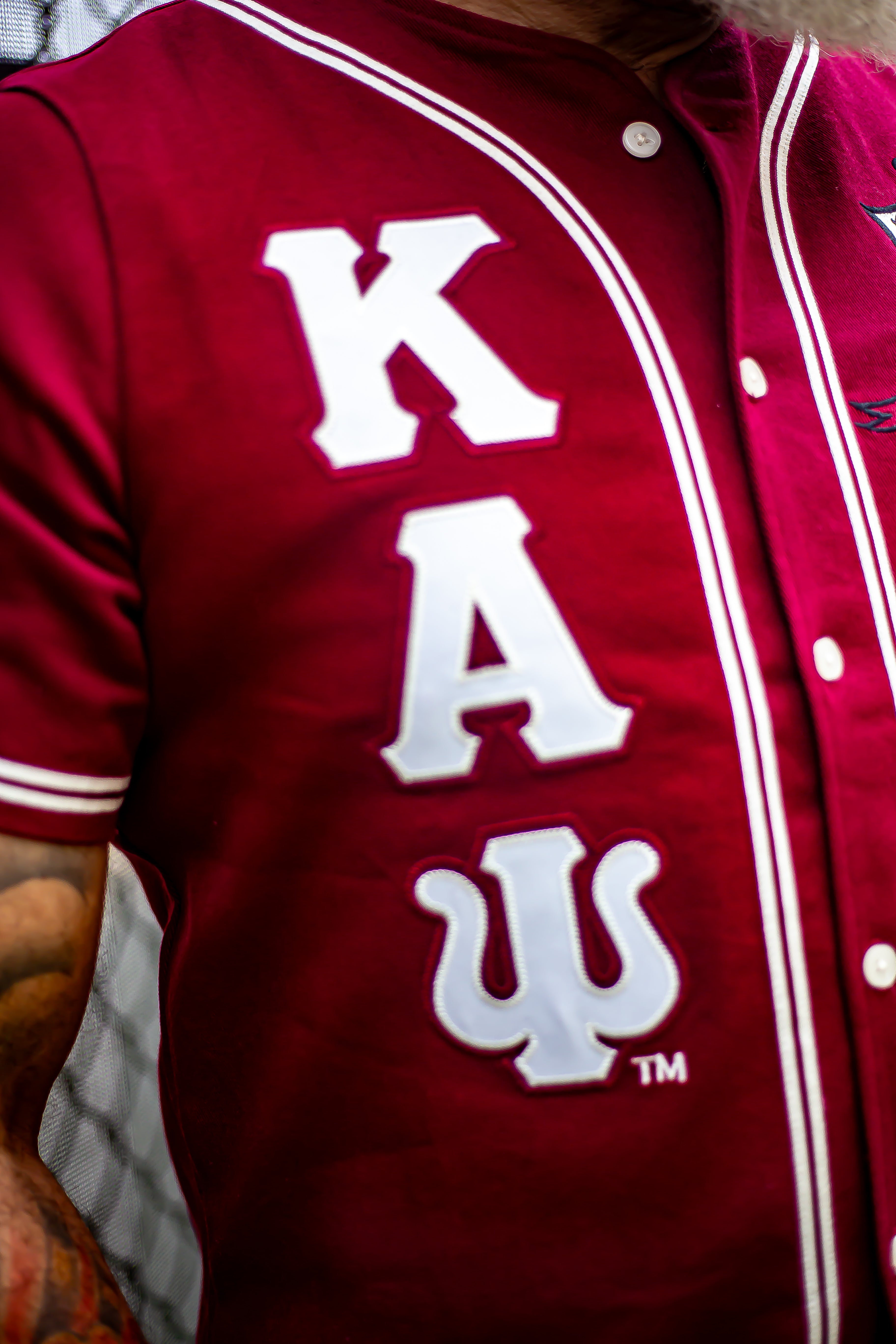 Kappa Crimson Button Up Baseball Jersey