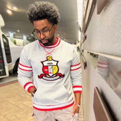 Kappa Heather Grey Crest Chenille Crewneck