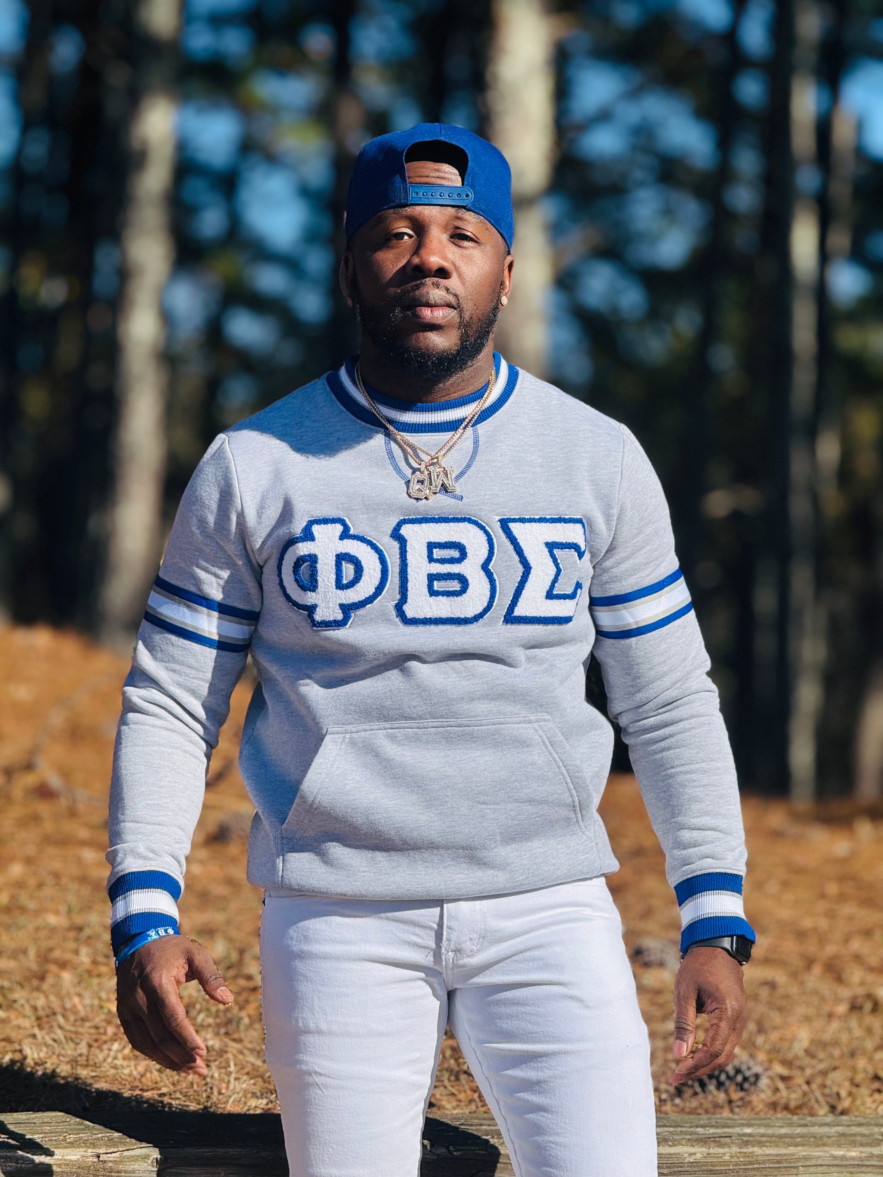 Phi Beta Sigma White Letter Chenille Crewneck