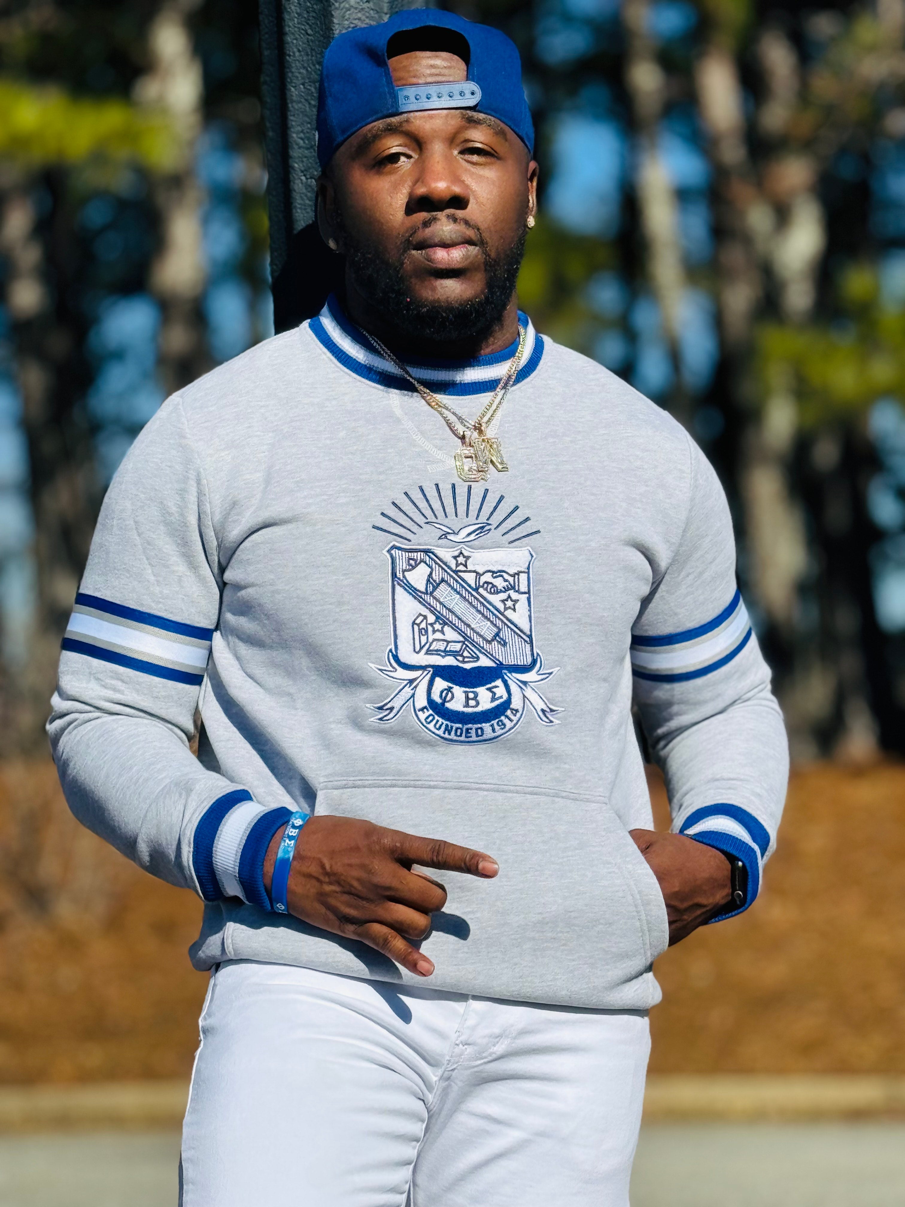 Phi Beta Sigma Grey Chenille Crest Crewneck