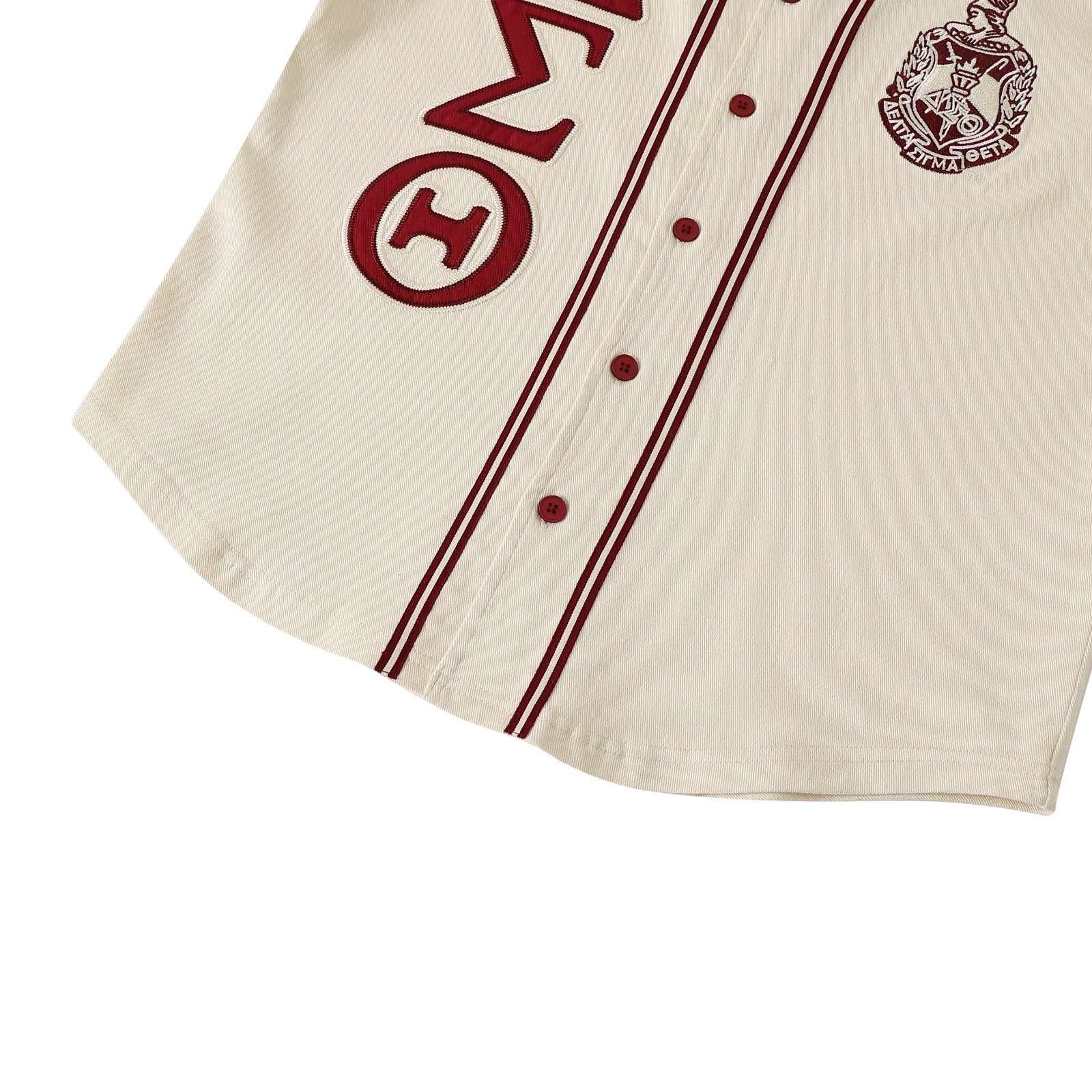 Delta Cream Button Up Baseball Jersey
