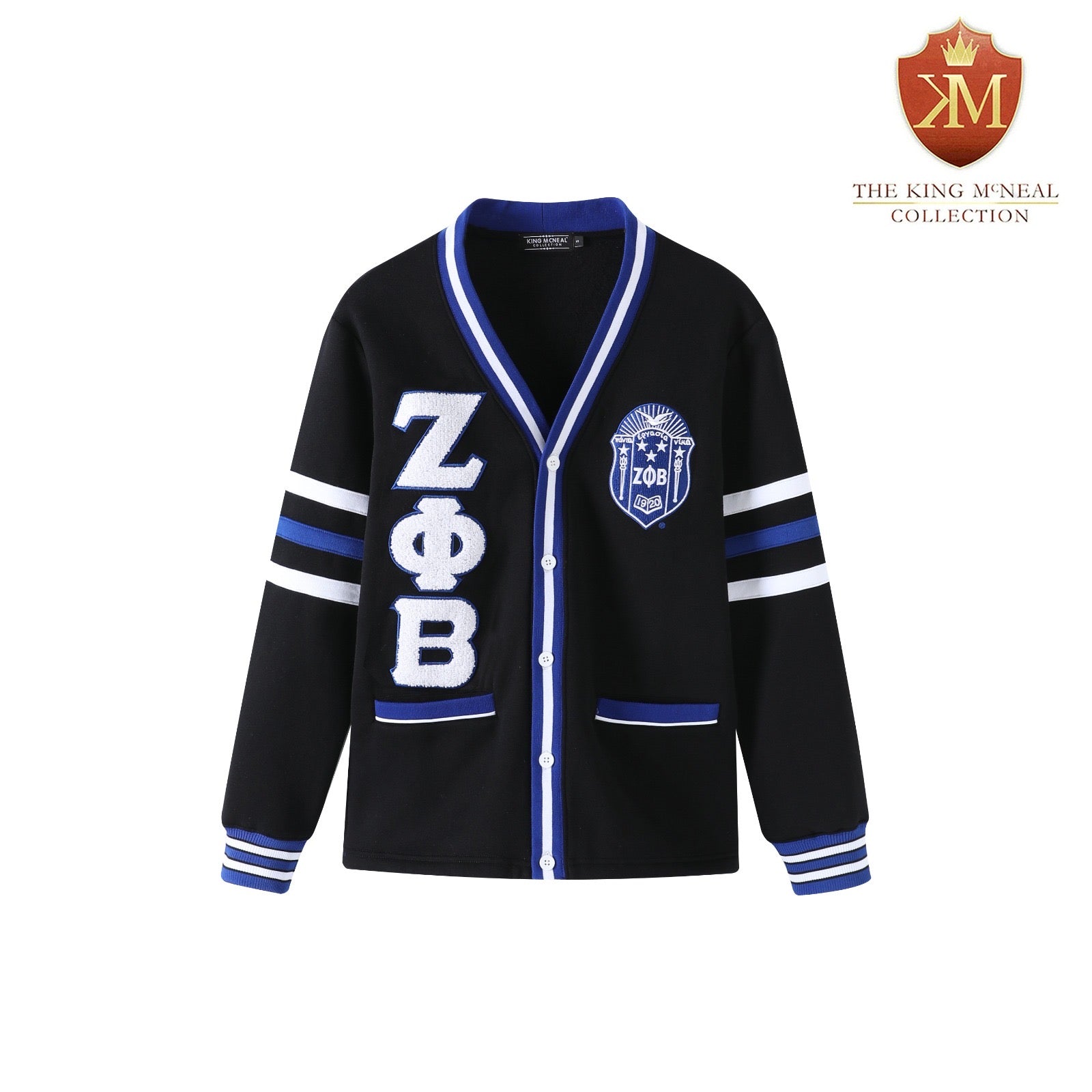 Zeta Black Fleece Cardigan Unisex Fit